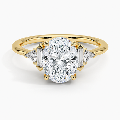 Edie Art Deco Diamond Ring (1/4 ct. tw.) - Oval Center Stone