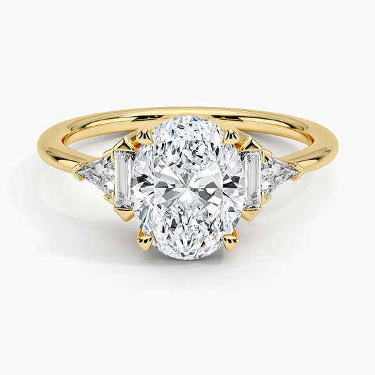 Edie Art Deco Diamond Ring (1/4 ct. tw.) - Oval Center Stone