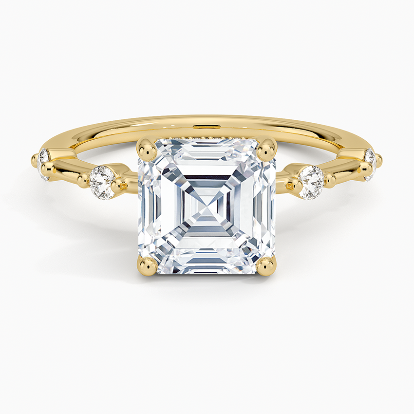 Aimee Hidden Halo Diamond Ring - Asscher Cut Center Stone
