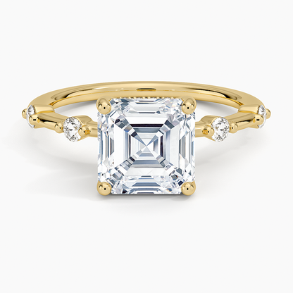Aimee Hidden Halo Diamond Ring - Asscher Cut Center Stone