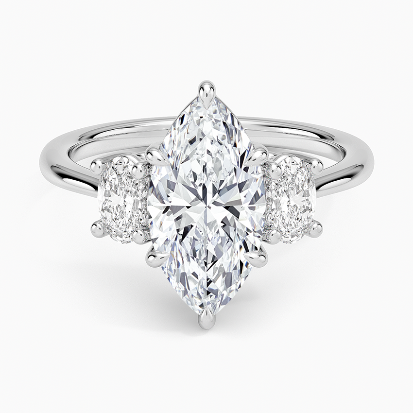 Oval-Cut Three Stone Diamond Ring (1/2 ct. tw.) - Marquise Center Stone
