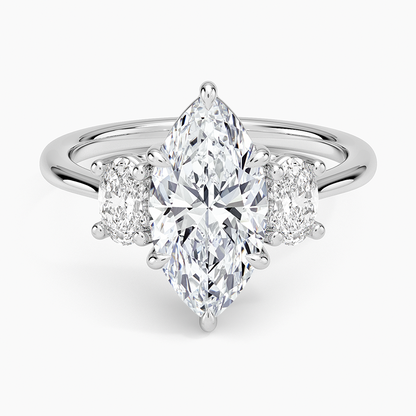 Oval-Cut Three Stone Diamond Ring (1/2 ct. tw.) - Marquise Center Stone