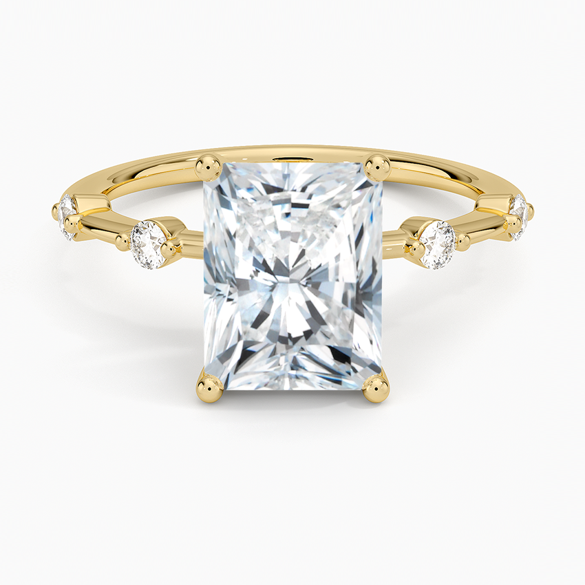 Aimee 1.4mm Diamond Ring - Radiant Cut Center Stone