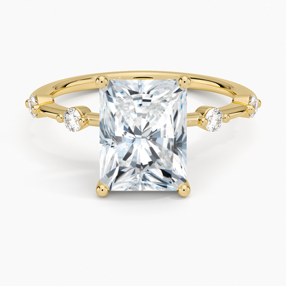 Aimee 1.4mm Diamond Ring - Radiant Cut Center Stone