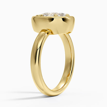 Andrea Bezel Prong Ring - Pear Center Stone