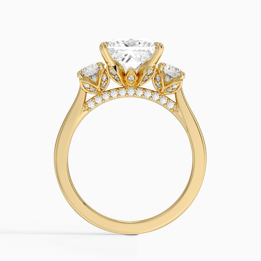 Petal Three Stone Diamond Ring (2/3 ct. tw.) - Princess Cut Center Stone