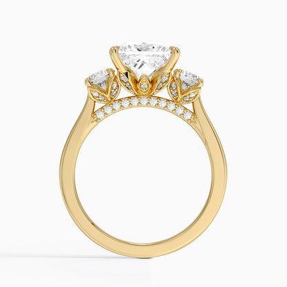Petal Three Stone Diamond Ring (2/3 ct. tw.) - Princess Cut Center Stone