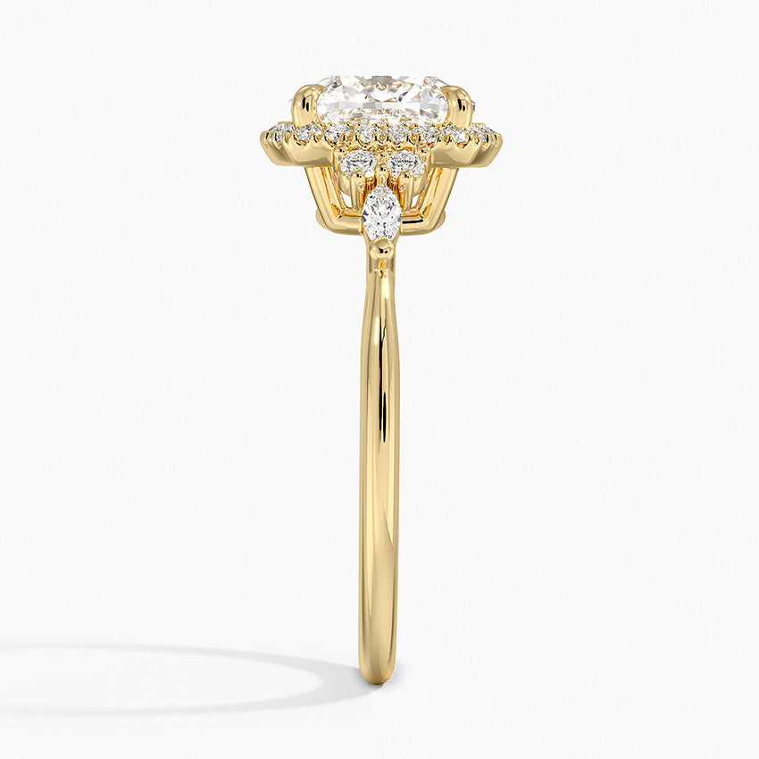 Nadia Halo Diamond Ring (1/4 ct. tw.) - Cushion Cut Center Stone
