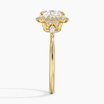 Nadia Halo Diamond Ring (1/4 ct. tw.) - Cushion Cut Center Stone