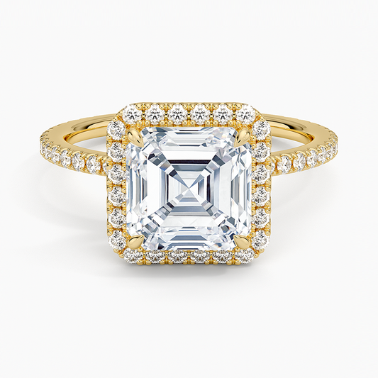 Waverly Halo Diamond Ring (1/2 ct. tw.) - Asscher Cut Center Stone