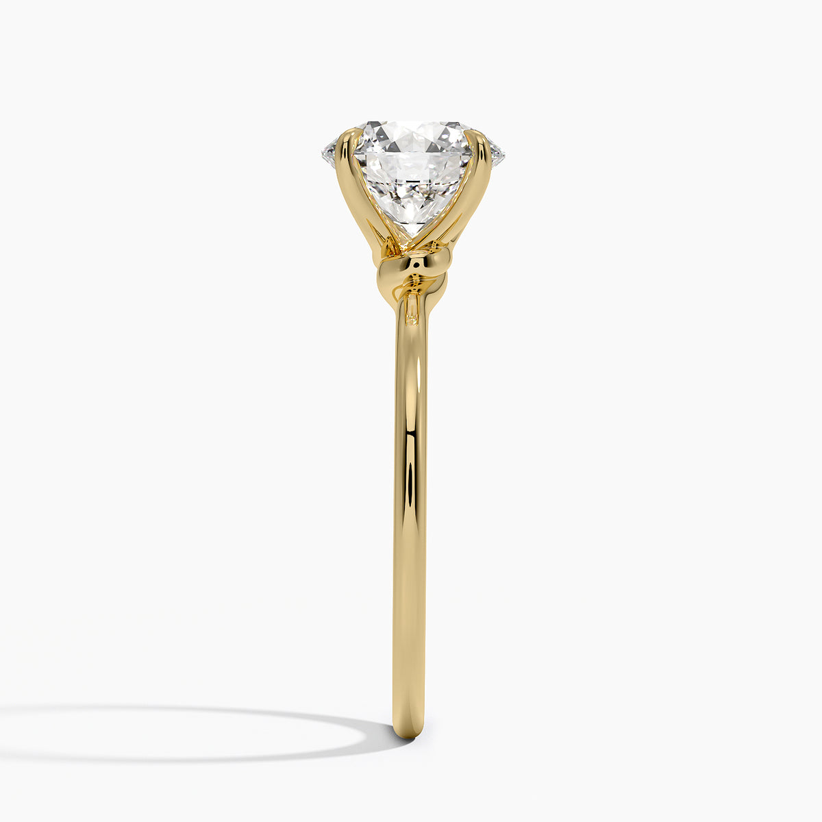 Entwined Solitaire Ring - Round Cut Center Stone