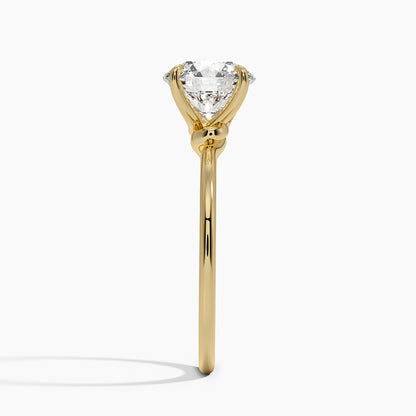 Entwined Solitaire Ring - Round Cut Center Stone