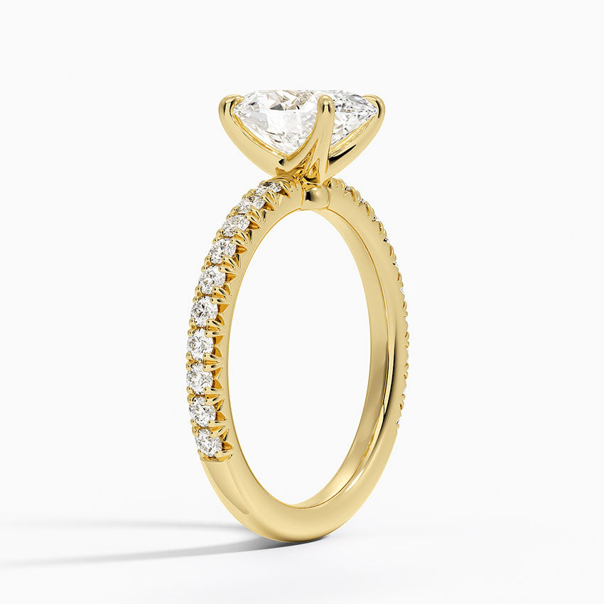 Amelie Three-Quarter Coverage Diamond Ring - Oval Center Stone