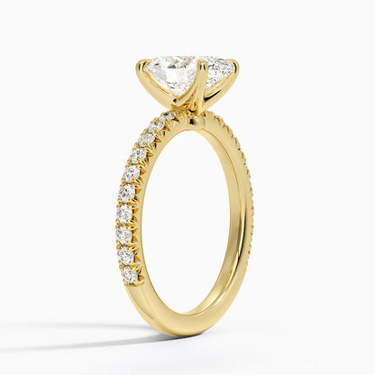 Amelie Three-Quarter Coverage Diamond Ring - Oval Center Stone
