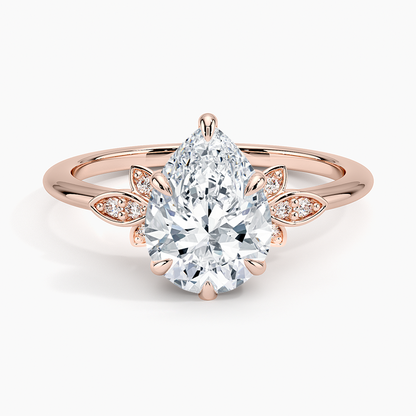 Fiore Diamond Ring - Pear Center Stone