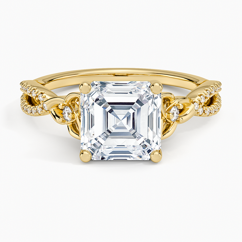 Luxe Celtic Love Knot Diamond Ring - Asscher Cut Center Stone
