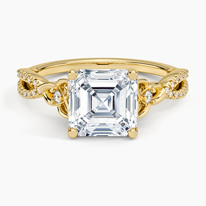 Luxe Celtic Love Knot Diamond Ring - Asscher Cut Center Stone