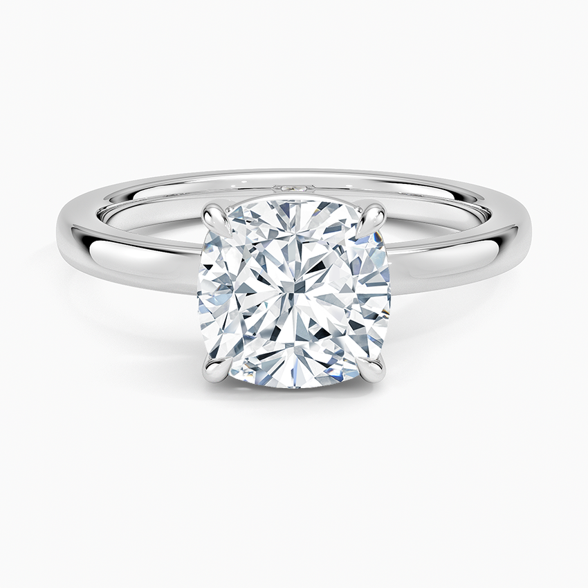 Dara Low-Profile Solitaire Ring - Cushion Cut Center Stone