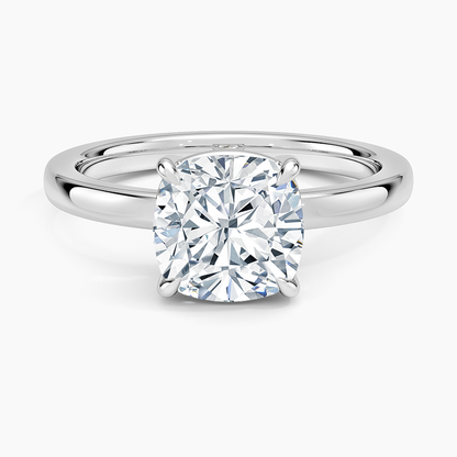 Dara Low-Profile Solitaire Ring - Cushion Cut Center Stone