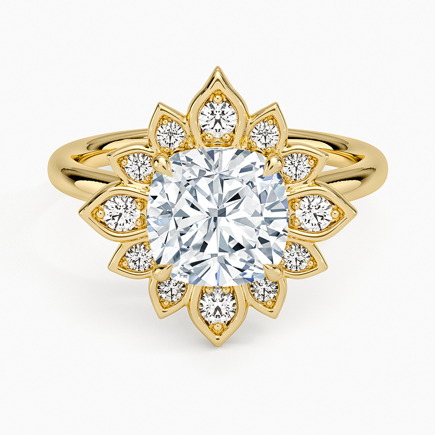 Fiore Halo Diamond Ring (1/4 ct. tw.) - Cushion Cut Center Stone