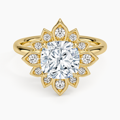 Fiore Halo Diamond Ring (1/4 ct. tw.) - Cushion Cut Center Stone