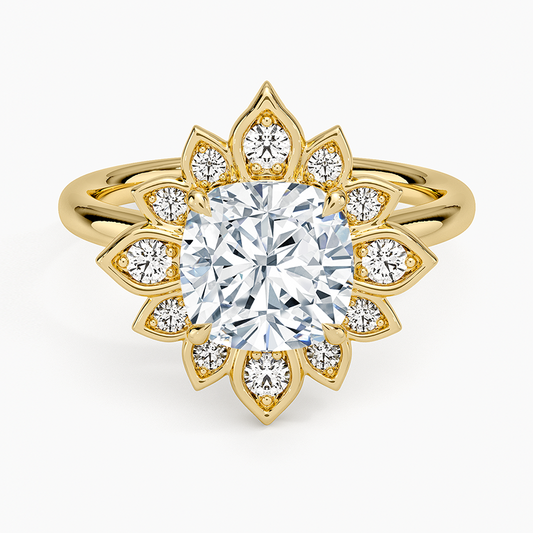 Fiore Halo Diamond Ring (1/4 ct. tw.) - Cushion Cut Center Stone