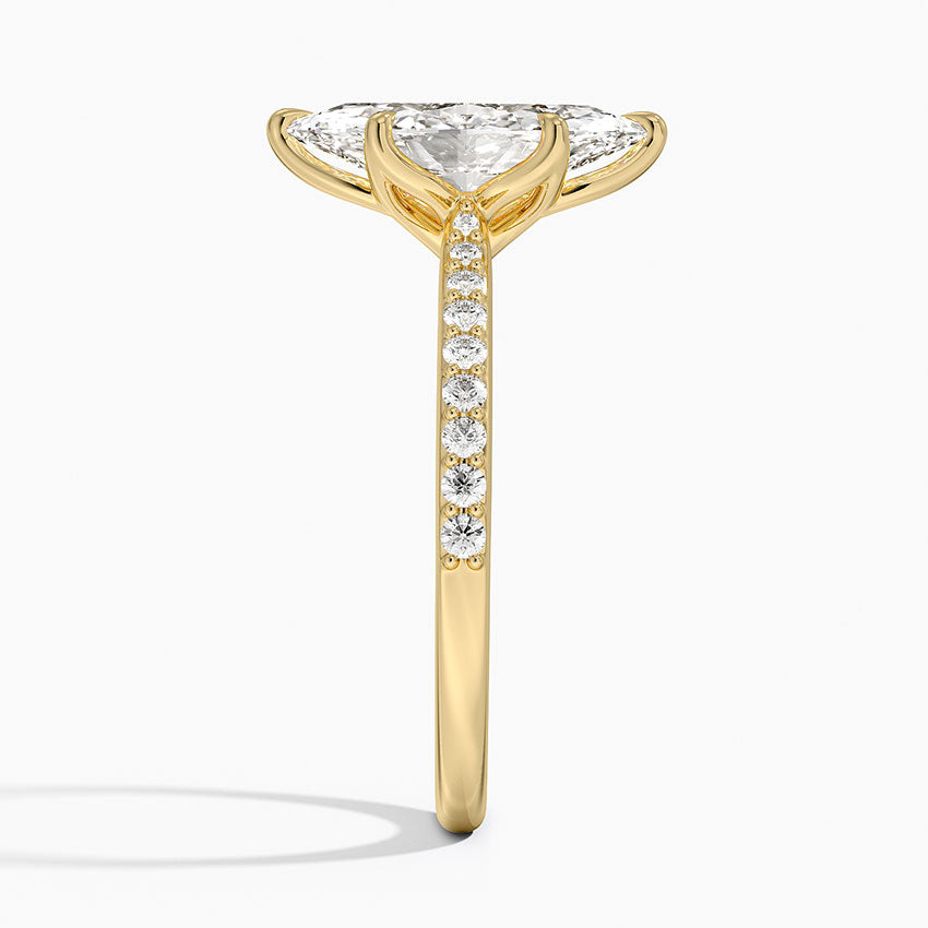 Elodie Cathedral Diamond Ring - Marquise Center Stone