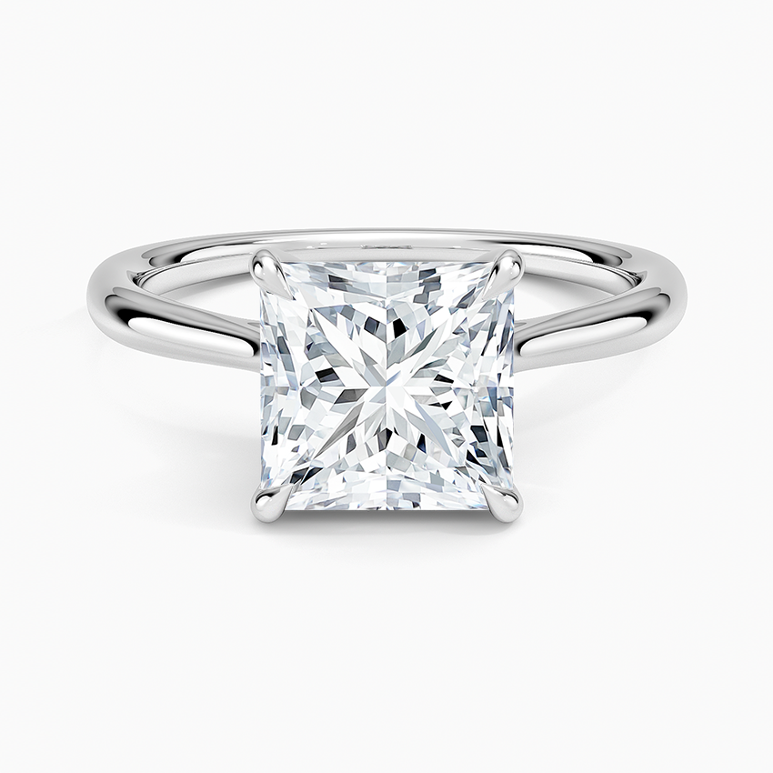 Freesia Cathedral Solitaire Ring - Princess Cut Center Stone