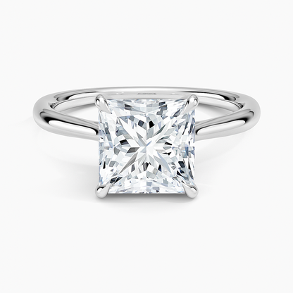 Freesia Cathedral Solitaire Ring - Princess Cut Center Stone