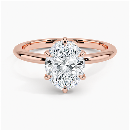 Esme Hidden Halo Diamond Ring - Oval Center Stone