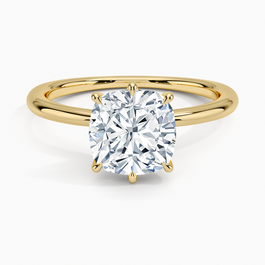 Freesia Six-Prong Solitaire Ring - Cushion Cut Center Stone