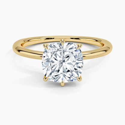 Freesia Six-Prong Solitaire Ring - Cushion Cut Center Stone