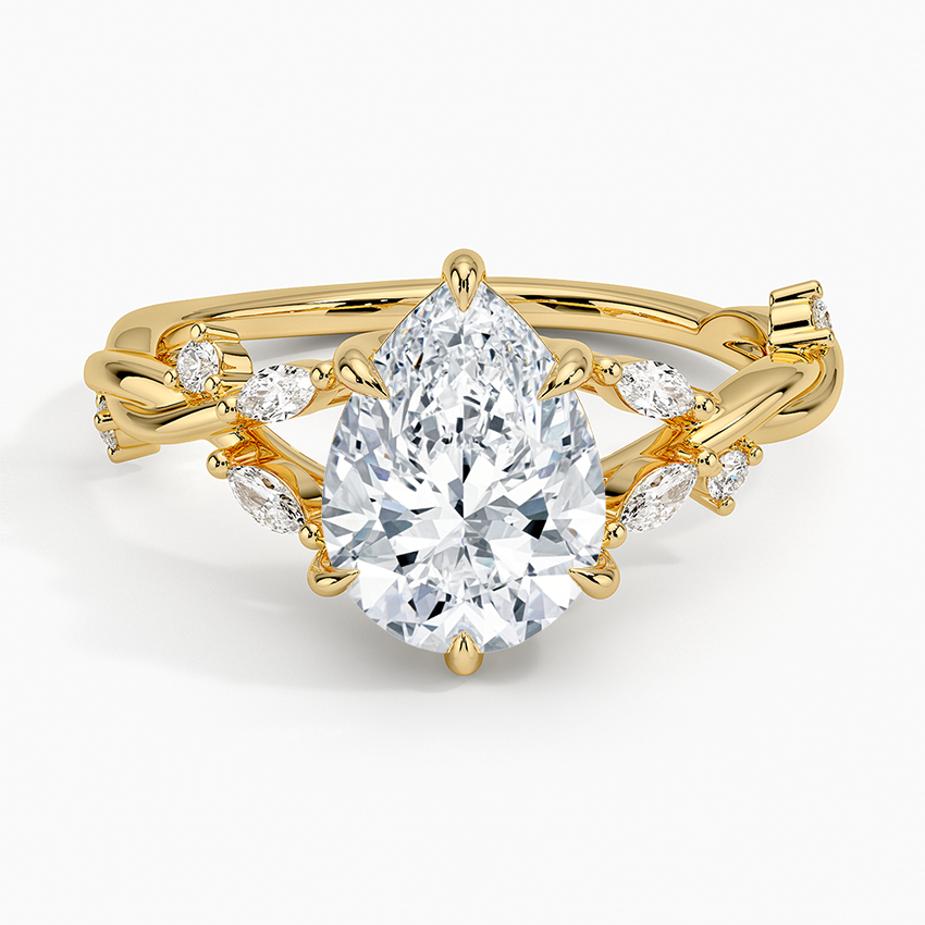 Azalea Twist Diamond Ring - Pear Center Stone