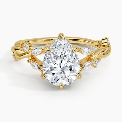 Azalea Twist Diamond Ring - Pear Center Stone