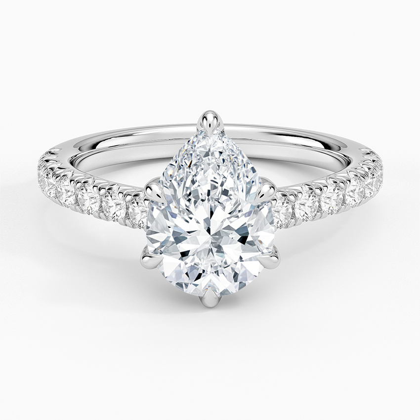Sienna Half Coverage Diamond Ring - Pear Center Stone
