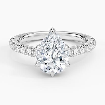Sienna Half Coverage Diamond Ring - Pear Center Stone