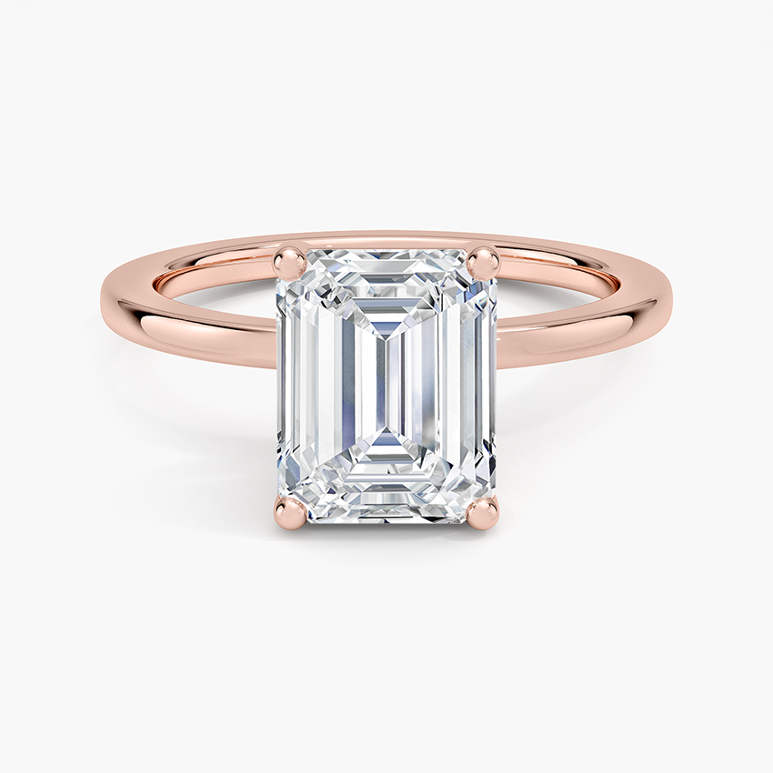 Perfect Fit 1.4mm Solitaire Ring - Emerald Cut Center Stone