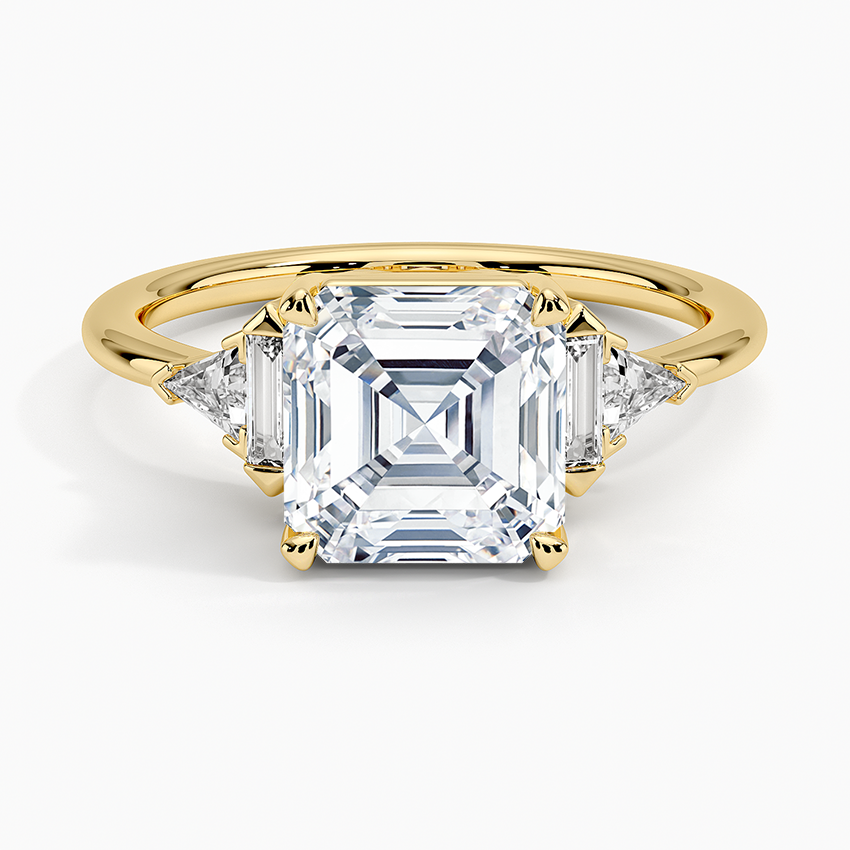 Edie Art Deco Diamond Ring (1/4 ct. tw.) - Asscher Cut Center Stone