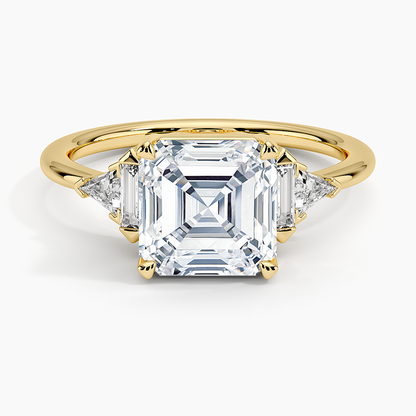 Edie Art Deco Diamond Ring (1/4 ct. tw.) - Asscher Cut Center Stone