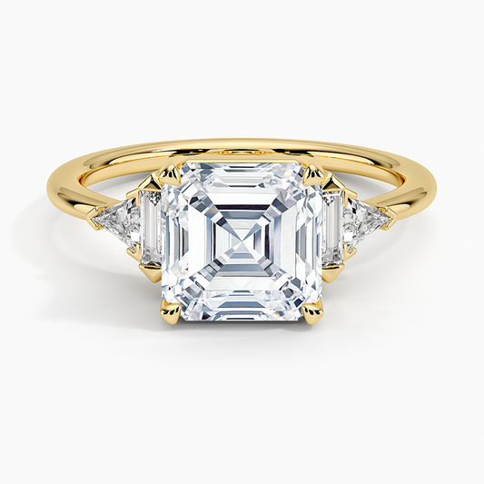 Edie Art Deco Diamond Ring (1/4 ct. tw.) - Asscher Cut Center Stone