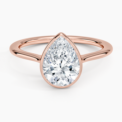 Petite Luna 1.5mm Bezel Ring - Pear Center Stone