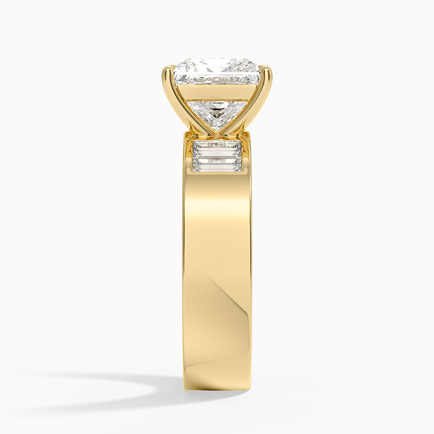 Peyton 5mm Channel-Set Diamond Ring - Princess Cut Center Stone