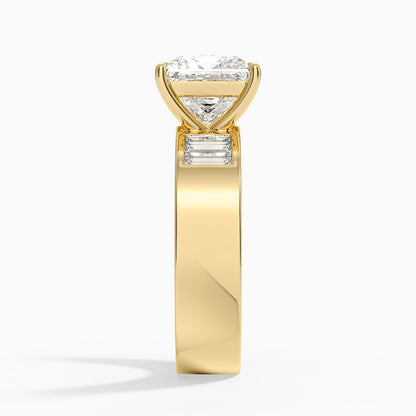 Peyton 5mm Channel-Set Diamond Ring - Princess Cut Center Stone