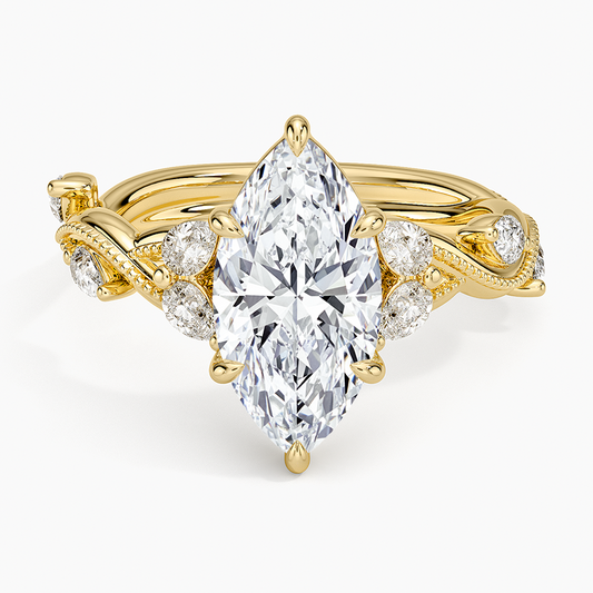 Vintage Secret Garden Diamond Ring (3/8 ct. tw.) - Marquise Center Stone