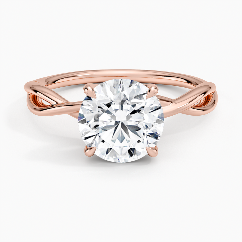 Alya Twist Solitaire Ring - Round Center Stone