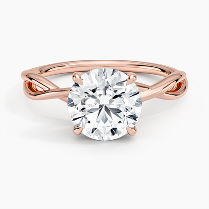 Alya Twist Solitaire Ring - Round Center Stone