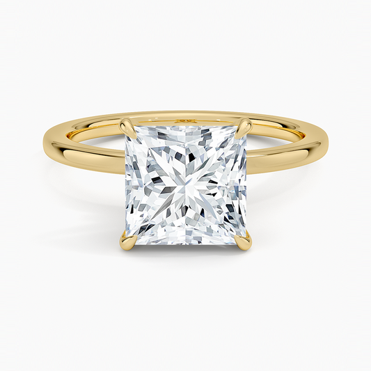 Secret Halo 1.5mm Diamond Ring - Princess Cut Center Stone