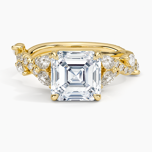 Vintage Secret Garden Diamond Ring (2/3 ct. tw.) - Asscher Cut Center Stone