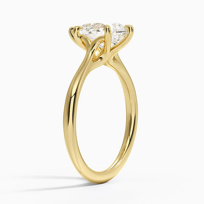 Freesia Cathedral Solitaire Ring - Pear Center Stone