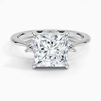 Petite Selene Three Stone Diamond Ring (1/10 ct. tw.) - Princess Cut Center Stone